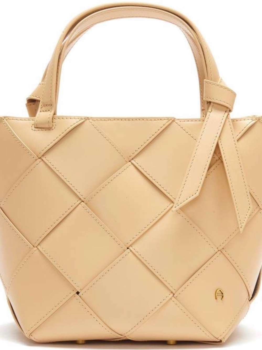 Etienne Aigner Ella Woven Leather Tote Honey Peach NWT